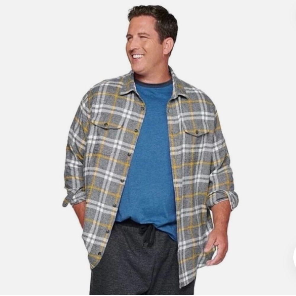 Sonoma Mens Fleece Long Sleeve Buttoned Shirt